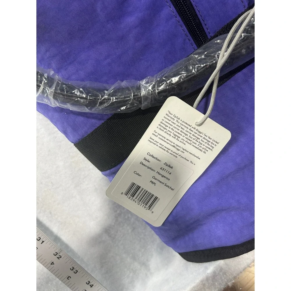Biaggi ZipSak Hangeroo Garment Satchel‎ Purple Travel Bag 631114 NWT